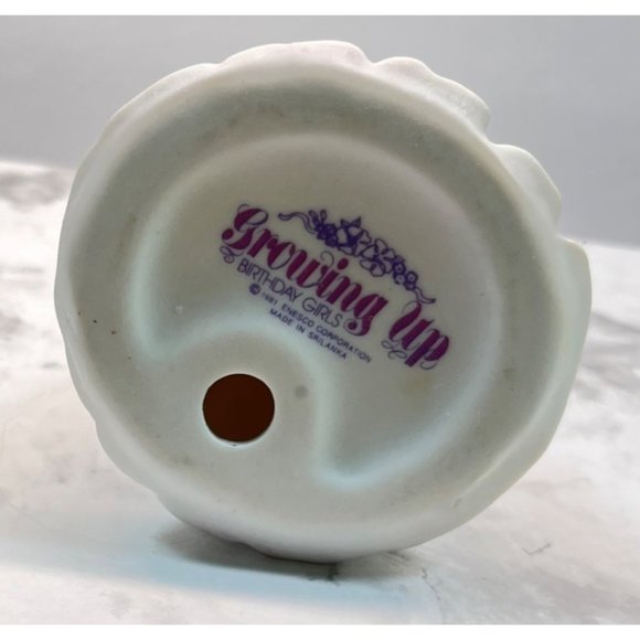 Growing Up Birthday Girls Age 9 Porcelain Blonde Figurine 1981 Enesco - Picture 4 of 8